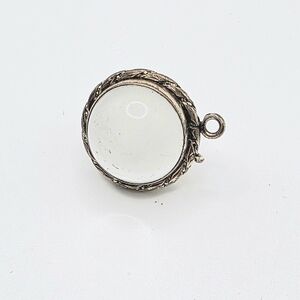 ANTIQUE VICTORIAN 9K ROLLED GOLD ROCK CRYSTAL, "POOLS OF LIGHT" FOB LOCKET